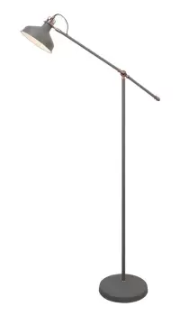 Adjustable Floor Lamp, 1 x E27, Sand Grey, Copper, White