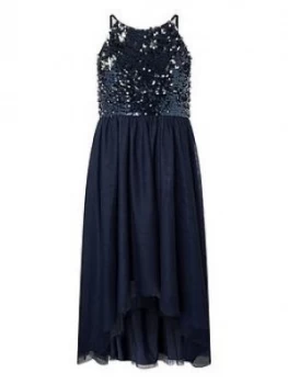 Monsoon Girls Saskia Two Way Sequin Prom Dress - Navy