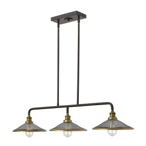 3 Light Ceiling Island Chandelier Pendant Bar Light Bronze, E27