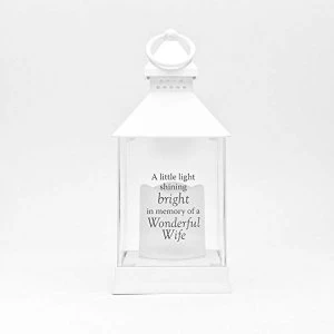 Thoughts of You White Memorial Lantern - Wife