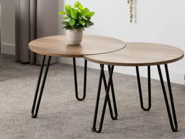 Seconique Athens Oak Effect Duo Coffee Table Set