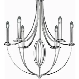 Multi Light Ceiling Pendant 6 Bulb Nickel Feature Chandelier Vintage Metal Lamp