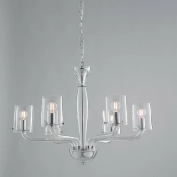 Fan Europe Lighting - Fan Europe AURORA 6 Light Chandeliers with Shades Transparent 68x48cm