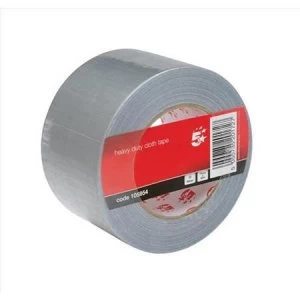 5 Star Office Cloth Tape Heavyduty Waterproof Tearable Multisurface 50mmx50m Silver