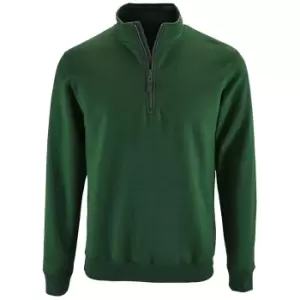 SOLS Mens Stan Contrast Zip Neck Sweatshirt (2XL) (Bottle Green)