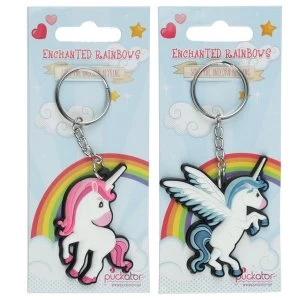 Fun Unicorn Design (Pack Of 6) PVC Keyring