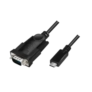 LogiLink USB 2.0 Type-C cable, C/M to DB9 (RS232)/M, Win11, black,...