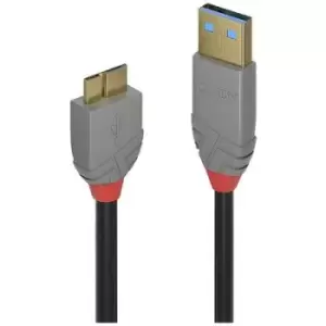 LINDY USB cable USB 3.2 1st Gen (USB 3.0 / USB 3.1 1st Gen) USB-A plug, USB Micro-B plug 0.5 m Black 36765