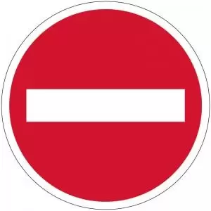 No Entry Symbol Floor Graphic adheres to most smooth clean flat