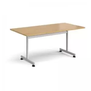 Rectangular fliptop meeting table with silver frame 1600mm x 800mm -