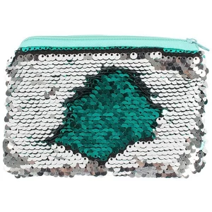 Reversible Sequin Purse Green / silver