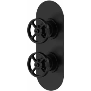 Hudson Reed Industrial Concealed Shower Valve Dual Handle - Matt Black