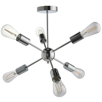 Endon Rubens - 6 Light Semi Flush Light Chrome Plate, E27