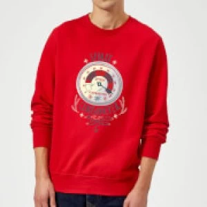 Elf Clausometer Christmas Sweatshirt - Red - S