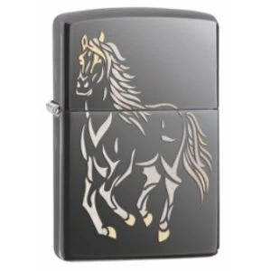 Zippo Running Horse Black Ice Windproof Lighter