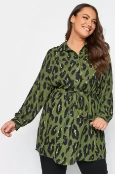 Animal Print Utility Tunic Shirt