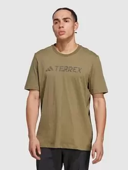 adidas Terrex Classic Logo T-Shirt - Khaki, Size XL, Men