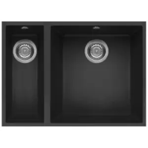 1.5 Bowl Undermount Black Kitchen Sink - Reginox Quadra