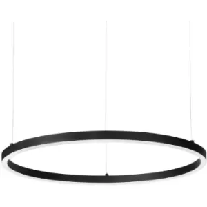 Ideal Lux oracle Slim dali Dimmable Round 90cm Integrated LED Pendant Ceiling Light Black, 3000K