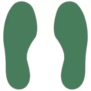 PVC floor markings, feet, 5 right / 5 left, pack of 10, green