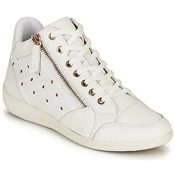 Geox D MYRIA G womens Shoes (High-top Trainers) in White,8,2.5