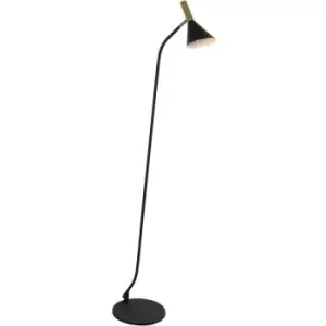 Sienna Anne'S Choice Task Floor Lamp Matte Black, Gold Accents