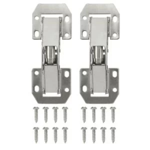 Nickel Effect Metal Lay On Sprung Hinge Pack of 2