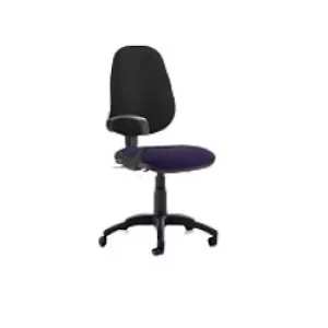 Dynamic Permanent Contact Backrest Task Operator Chair Loop Arms Eclipse Plus III Black Back, Tansy Purple Seat Without Headrest High Back