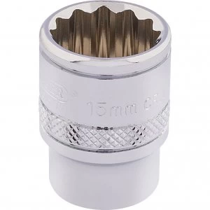 Draper 3/8" Drive Polished Finish Hi Torq Bi Hexagon Socket Metric 3/8" 15mm