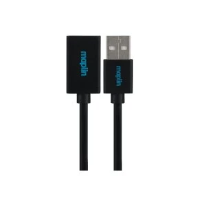 Maplin Premium USB-A 2.0 Extension Cable - Black, 3m