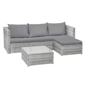 Oseasons Corfu Rattan 3 Seat Chaise Lounge Set In Dove Grey