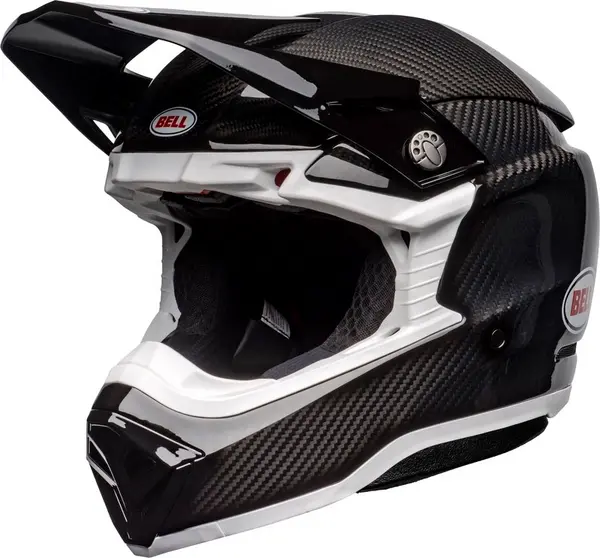 Bell Moto-10 Spherical Solid Gloss Black White Full Face Helmet 2XL