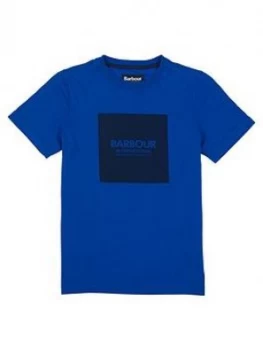 Barbour International Boys Block Logo T-Shirt - Cobalt Size 10-11 Years