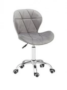 Premier Housewares Geanie Velvet Office Chair- Grey