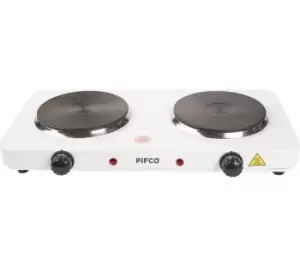 Pifco 204776 Double Electric Hot Plate - White