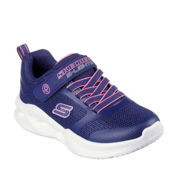 Skechers Girls Sola Glow Lightweight Trainers UK Size 3 (EU 36) NAVY SKE2213-NVY-3