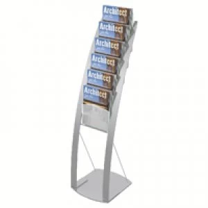 Deflecto Silver Six Pocket Literature Floor Stand DE693145