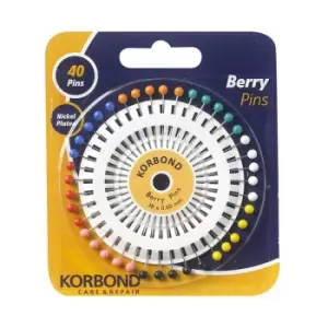 Korbond Berry Pins Assorted 38 x 0.6mm 40pk