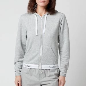 Calvin Klein Womens Modern Cotton Zip Hoodie - Grey Heather - S