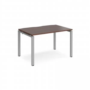 Adapt II Single Desk 1200mm x 800mm - Silver Frame Walnut top