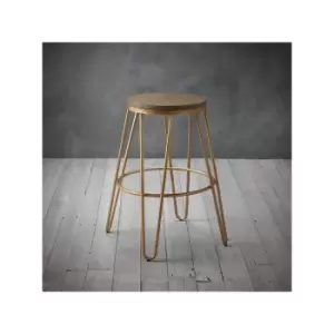 Solid Wood Bar Stool with Gold Legs - 76cm - Ikon