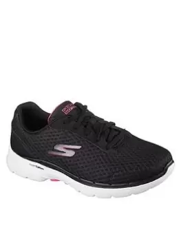 Skechers Go Walk 6 Wide Fit Trainers, Black, Size 4, Women