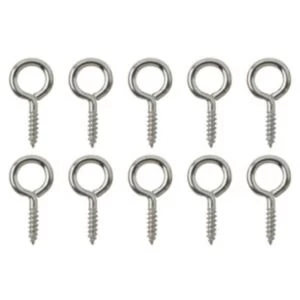 BQ Nickel Effect Metal Screw Eye Pack of 10