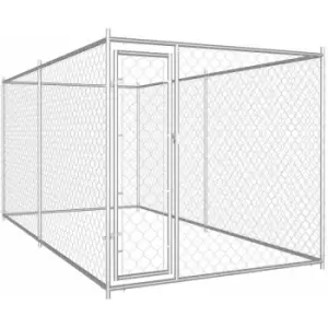 Vidaxl - Outdoor Dog Kennel 382x192x185cm Silver