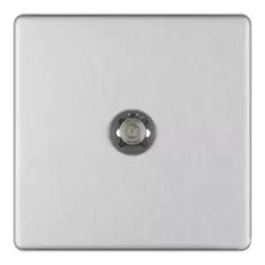 British General Nexus 1 Gang Satellite Socket Brushed Steel FBS64