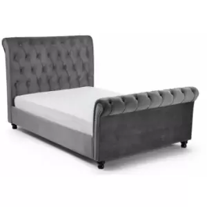 Luxury Grey Soft Velvet Bed Frame 5ft Kingsize 150 x 200 - Magdalena