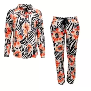 Cyberjammies Nicole Animal Floral Print Pyjama Set - White