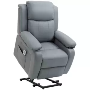 HOMCOM Riser And Recliner Chair Power Lift Reclining Chair With Remote - Grey