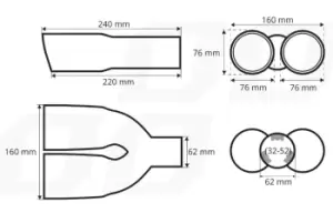 AMiO Tailpipe 02646 Baffle, tailpipe