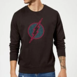 Justice League Flash Retro Grid Logo Sweatshirt - Black - 5XL